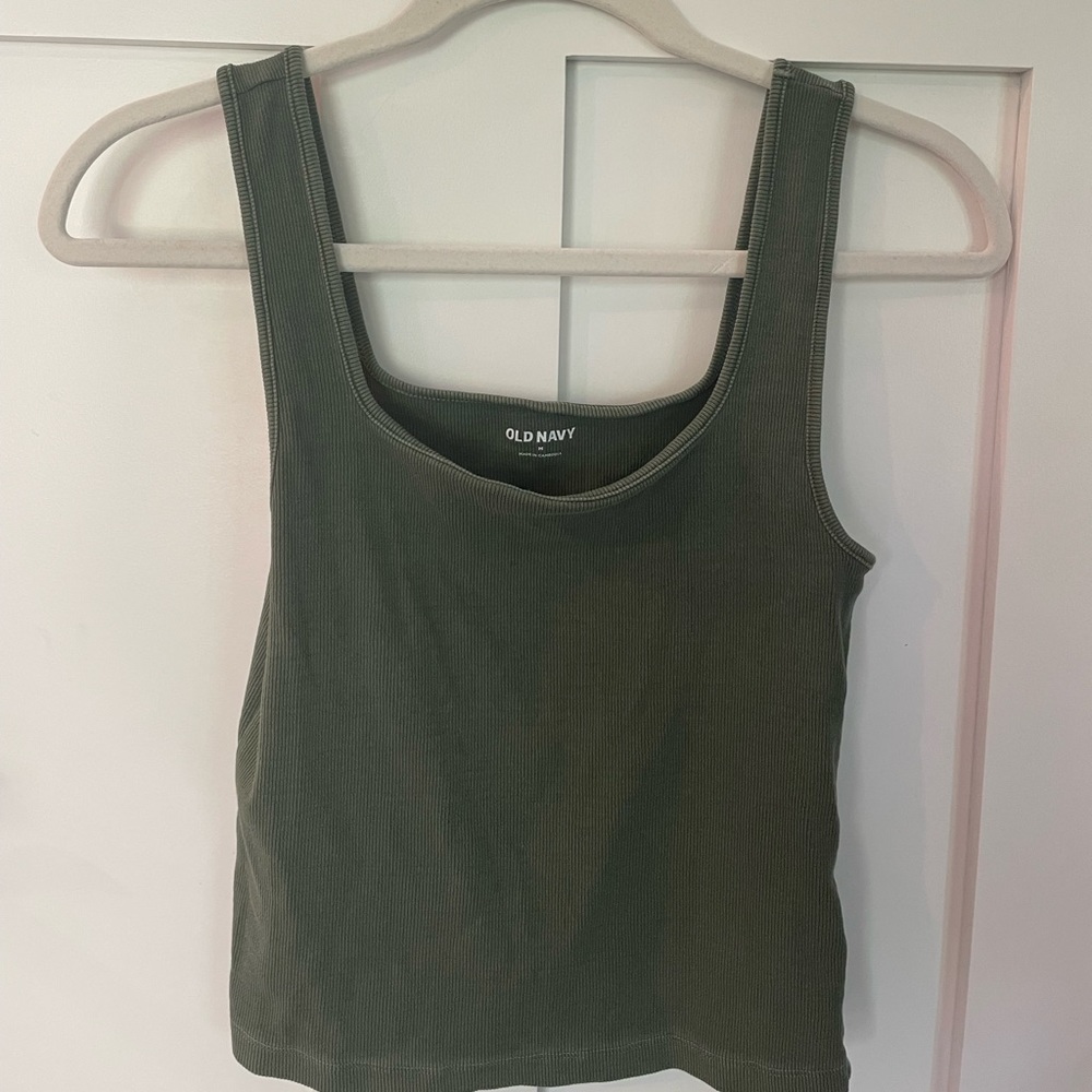 Old navy dark green scoop neck tank top